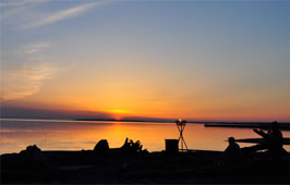 サロマ湖の夕日