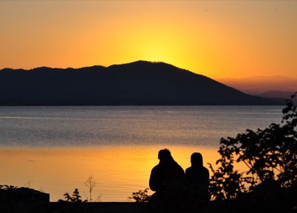 サロマ湖の夕日