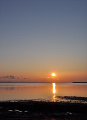 サロマ湖の夕日