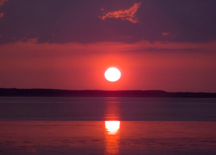 サロマ湖の夕日