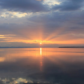 サロマ湖の夕日