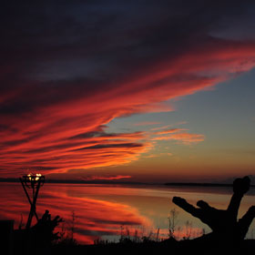 サロマ湖の夕日