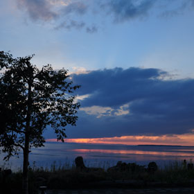 サロマ湖の夕日