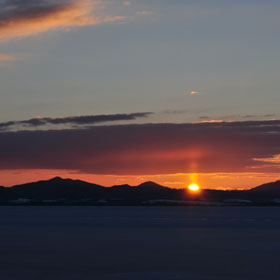 サロマ湖の夕日