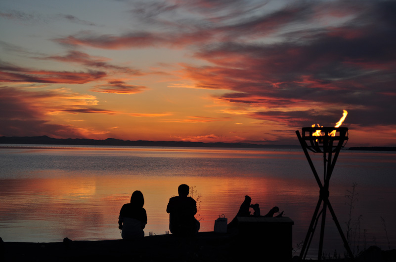 サロマ湖の夕日 サロマ湖鶴雅リゾート 公式